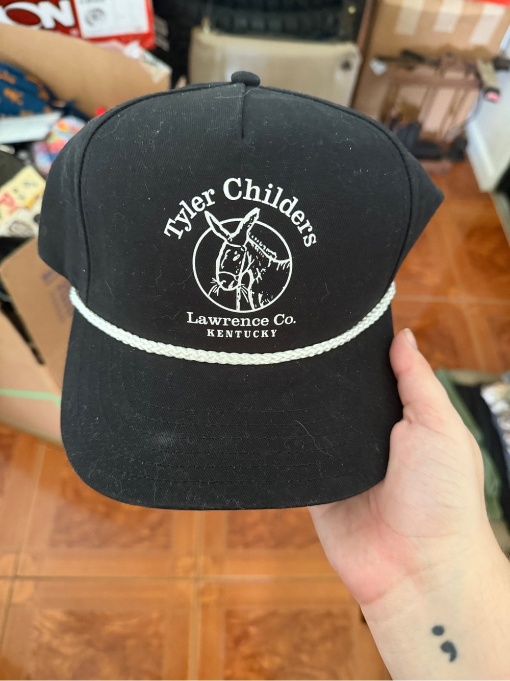 Tyler Childers Black Rope-Trim Hat